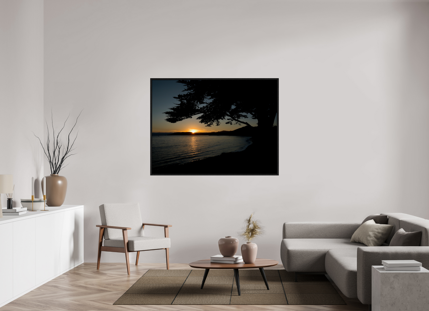 60 x 45″, Floater Frame Sunset on acrylic glass