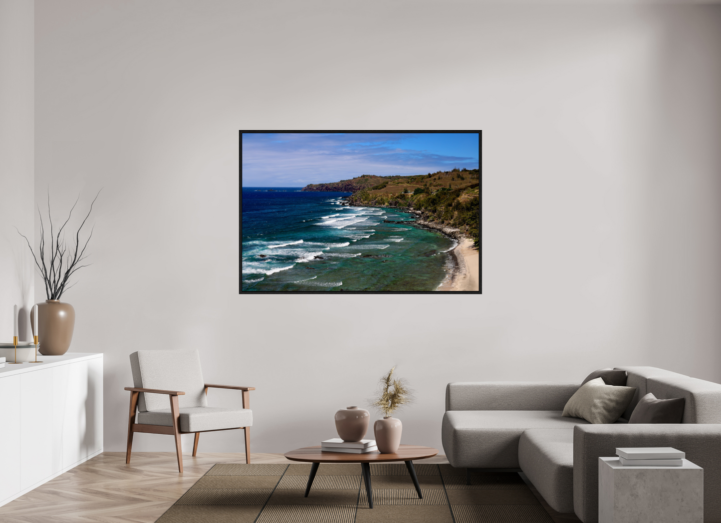 66 x 44″, Floater Frame Wavebreak on acrylic glass