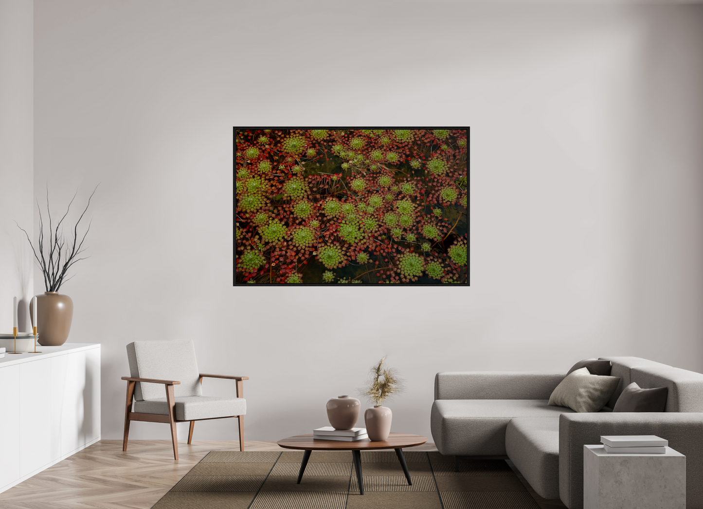 66 x 44″, Floater Frame Colorful Tapestry on acrylic glass