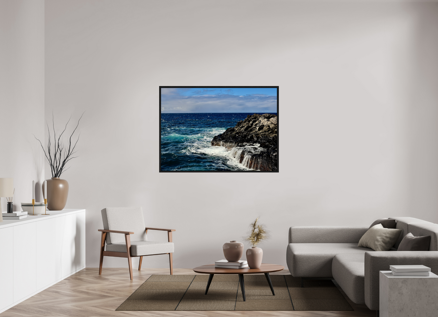 54.6 x 39″, Floater Frame Salt Peaks and Shimmer on acrylic glass