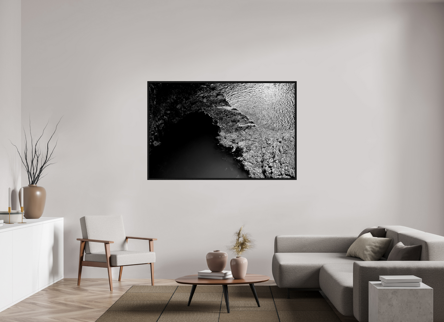 65.9 x 43″, Floater Frame Light and Shadow on acrylic glass