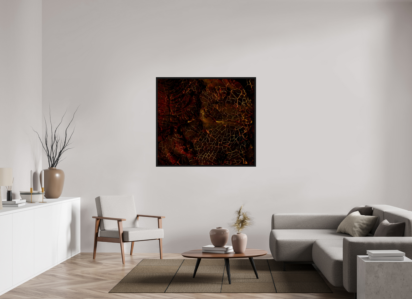 48.3 x 43″, Floater Frame Shattered on acrylic glass