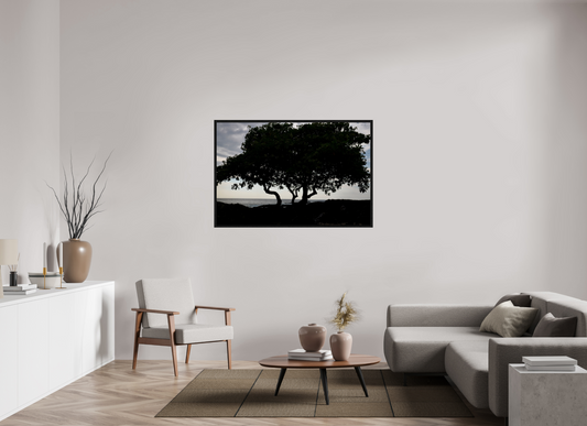 54 x 36″, Floater Frame Trees Walking Near Water on acrylic glass