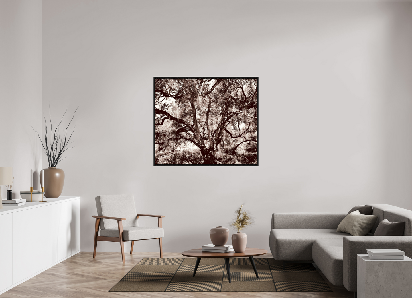 50.8 x 43″, Floater Frame The Tree on acrylic glass
