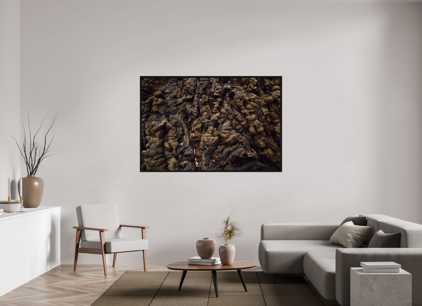 66 x 44″, Floater Frame Natural Chaos on acrylic glass