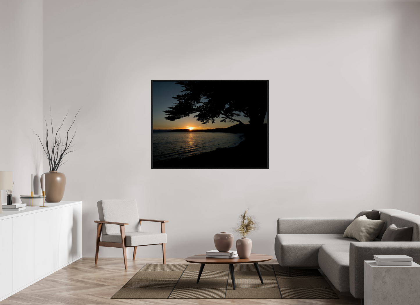 56 x 42″, Floater Frame Sunset on acrylic glass