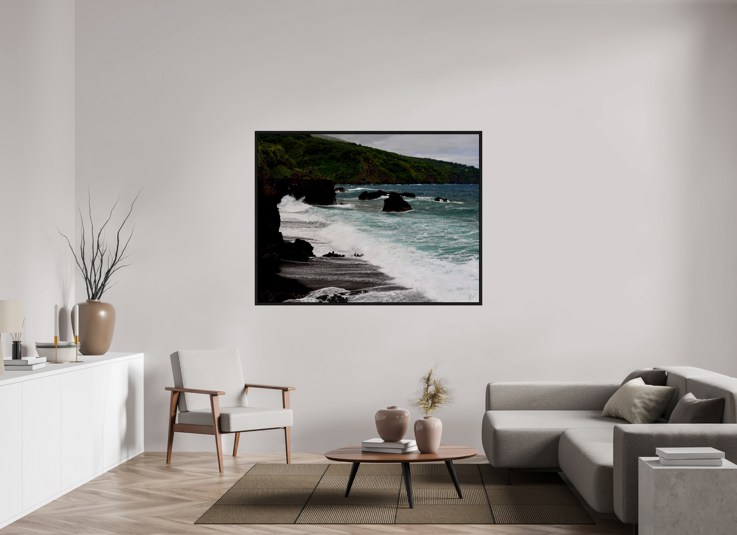 61.9 x 47″, Floater Frame Ocean Surf on acrylic glass