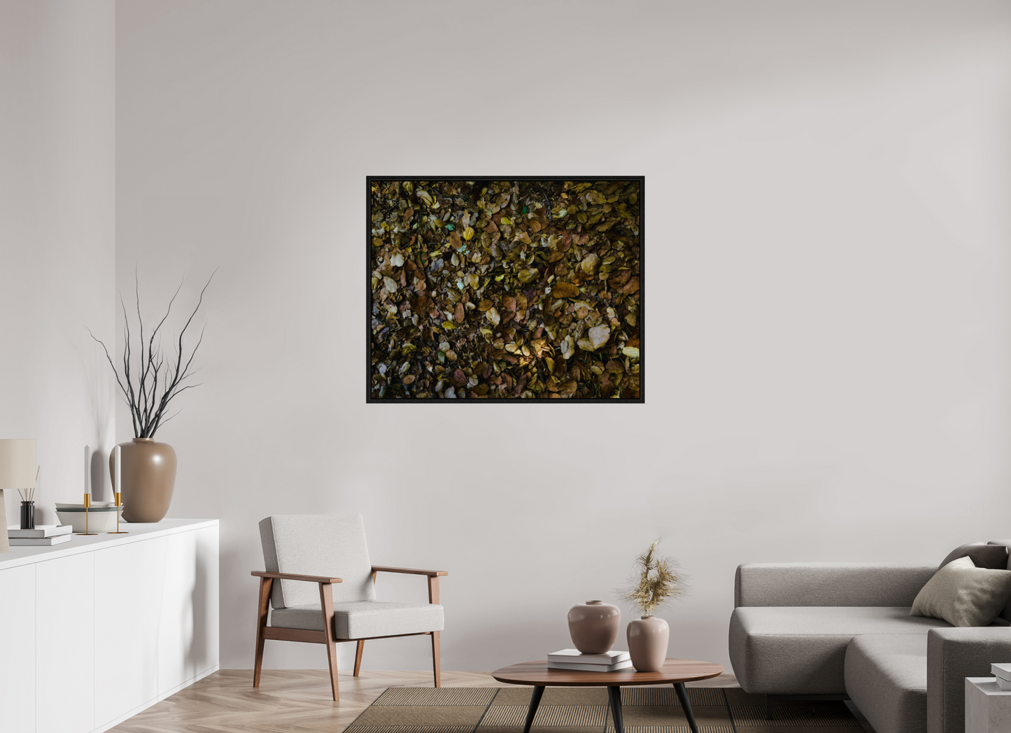 43.2 x 35″, Floater Frame Fall on acrylic glass