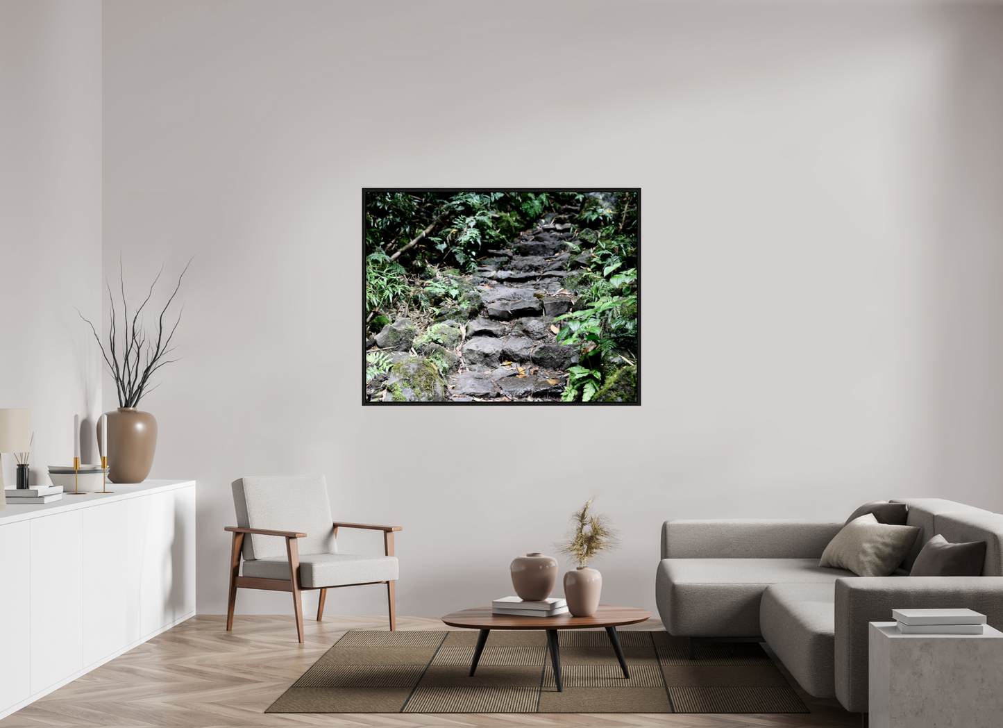 55.6 x 43″, Floater Frame One Step At A Time on acrylic glass