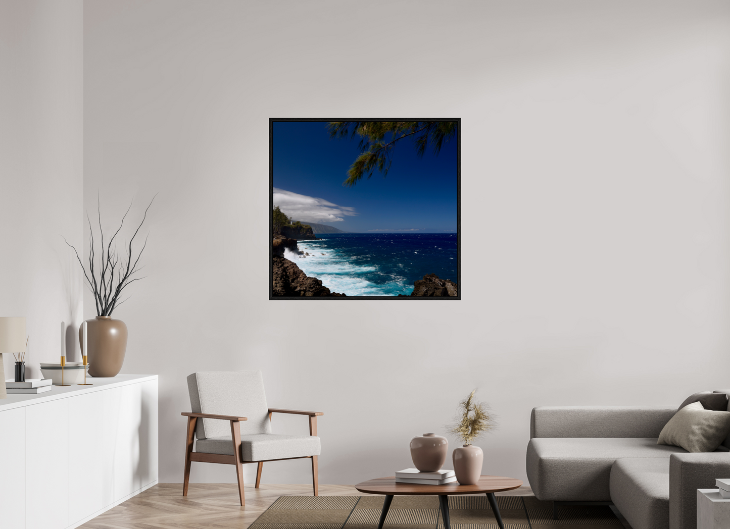 41.1 x 39″, Floater Frame Whitecap on acrylic glass