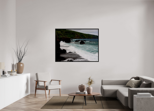 56.6 x 43″, Floater Frame Ocean Surf on acrylic glass